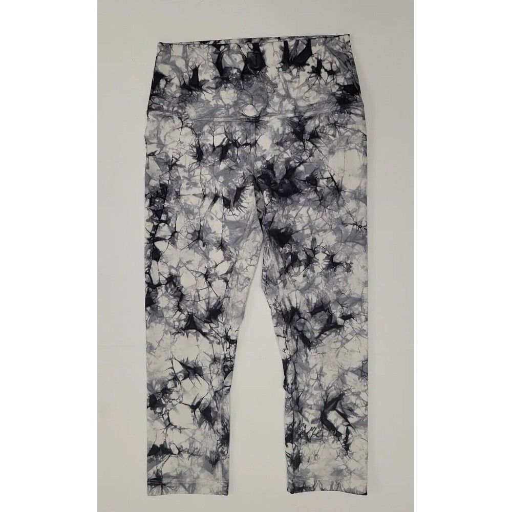 Lululemon Wunder Under Hi-Rise Dual Shibori Antique White Cement Grey 6 $98 Crop